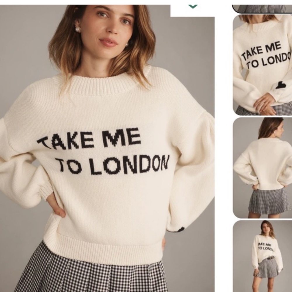 Anthropologie “take me to London “ sweater